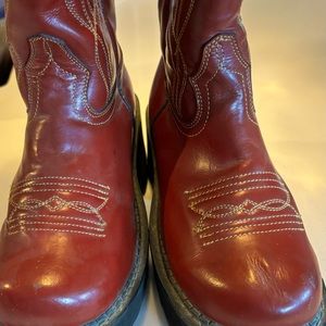 John Fluevog red platform cowgirl boots size 7